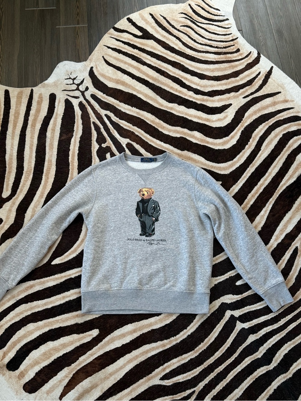Polo by Ralph Lauren dressy teddy bear gray crewneck Sweatshirt